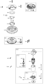 Page G Diagram and Parts List for 311707 0132-E1 Briggs and Stratton Engine